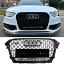 Audi A4/A4 S Line/S4 B8.5 2012 2013 2014 2015 2016 Style RS4 Calandre noire brillante en maille nid d'abeille Sport Calandre hexagonale avec emblème-39