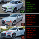 2012-2016 Audi A5/A5 Sline/S5 B8.5 RS Quattro Style Honeycomb Grille Front Bumper Sport Black Grill With Chrome Ring Emblem-2