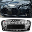 2017-2019 Audi A5 / A5 Sline / S5 RS5 Honeycomb Grill Front Bumper Sport Mesh Hex Black Grille-1