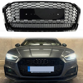 2017-2019 Audi A5 / A5 Sline / S5 Honeycomb RS5 Style Grill Front Bumper Sport Mesh Hex Black Grille