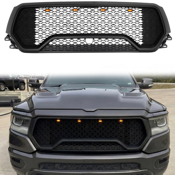 2019-2024 Dodge Ram 1500 TRX Estilo LED Parrilla de panal Parrilla delantera superior del capó