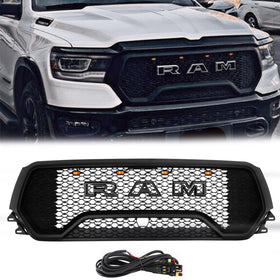 2019-2024 Dodge Ram 1500 TRX Style LED Honeycomb Grill Front Upper Hood Grille