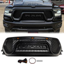 Dodge Ram 1500 2019-2024 Grade dianteira estilo rebelde Grade superior preta em favo de mel com LED-24