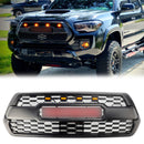 2016-2023 Toyota Tacoma TRD PRO Style Grill Front Bumper Replacement Black Grille Kit W/ LED Light-37