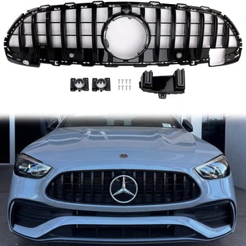 Mercedes-Benz Classe C (2021.6-2023) W206 Calandre de pare-chocs avant style S206 GT, noir brillant, calandre de remplacement