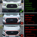 Ford Transit Mk8 2015-2019 Matte Black Front Bumper Grill Black Raptor Style Grille W/ LED-2