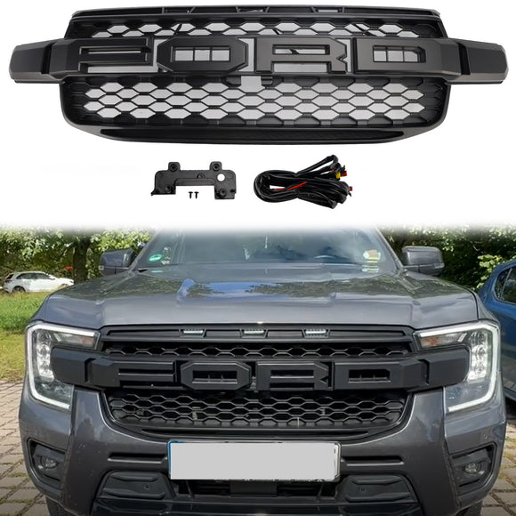2023-2025 Ford Everest Next Gen T9 Grade de substituição da grade do para-choque dianteiro Grade preta