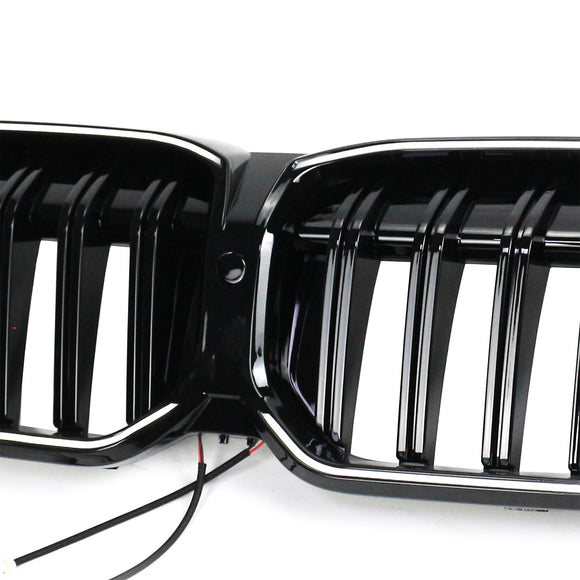 2023-2026 BMW Serie 3 G20 G21 LCI Parrilla de doble línea negra Parachoques delantero Parrilla LED
