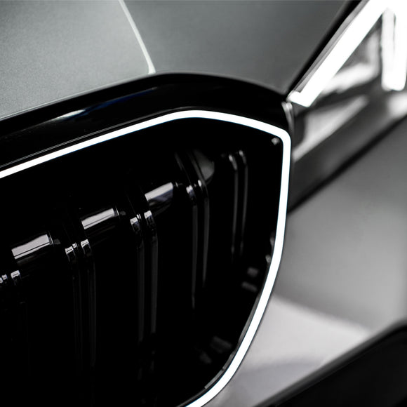 2023-2026 BMW Serie 3 G20 G21 LCI Parrilla de doble línea negra Parachoques delantero Parrilla LED