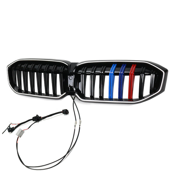 2023-2026 BMW Serie 3 G20 G21 LCI Parrilla de doble línea negra Parachoques delantero Parrilla LED