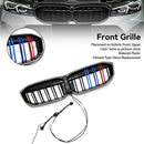 2023-2026 BMW Serie 3 G20 G21 LCI Parrilla de doble línea negra Parachoques delantero Parrilla LED-73