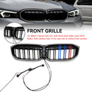 2023-2026 BMW Serie 3 G20 G21 LCI Parrilla de doble línea negra Parachoques delantero Parrilla LED-74