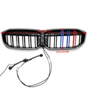 2023-2026 BMW Serie 3 G20 G21 LCI Parrilla de doble línea negra Parachoques delantero Parrilla LED-70
