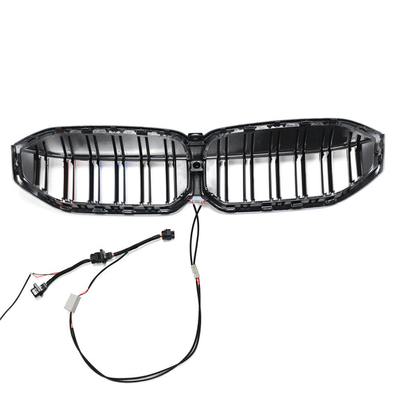 2023-2026 BMW Serie 3 G20 G21 LCI Parrilla de doble línea negra Parachoques delantero Parrilla LED