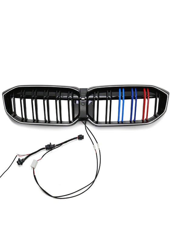 2023-2026 BMW Serie 3 G20 G21 LCI Parrilla de doble línea negra Parachoques delantero Parrilla LED