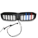 2023-2026 BMW Serie 3 G20 G21 LCI Parrilla de doble línea negra Parachoques delantero Parrilla LED-81
