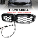 2023-2026 BMW Serie 3 G20 G21 LCI Parrilla de doble línea negra Parachoques delantero Parrilla LED-123