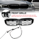2023-2026 BMW Serie 3 G20 G21 LCI Parrilla de doble línea negra Parachoques delantero Parrilla LED-134