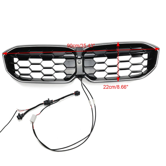 2023-2026 BMW Serie 3 G20 G21 LCI Parrilla de doble línea negra Parachoques delantero Parrilla LED