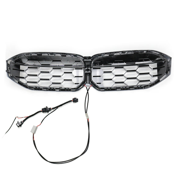 2023-2026 BMW Serie 3 G20 G21 LCI Parrilla de doble línea negra Parachoques delantero Parrilla LED