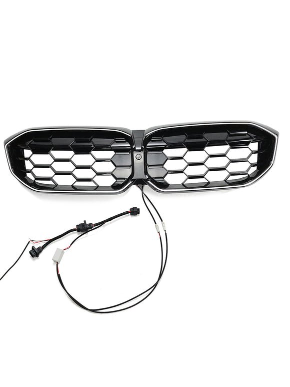 2023-2026 BMW Serie 3 G20 G21 LCI Parrilla de doble línea negra Parachoques delantero Parrilla LED