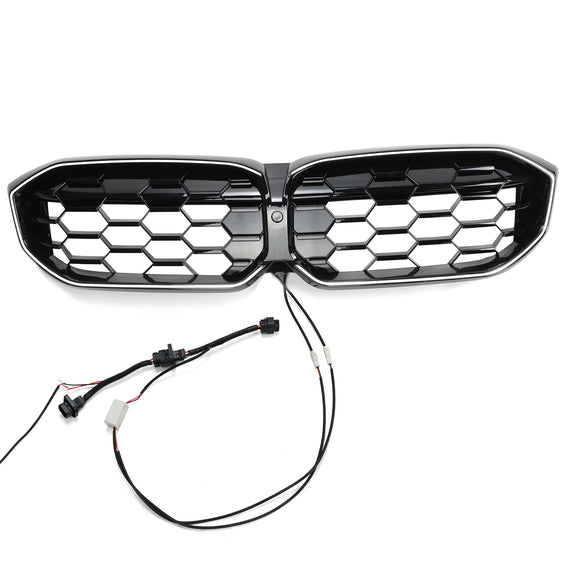 2023-2026 BMW Serie 3 G20 G21 LCI Parrilla de doble línea negra Parachoques delantero Parrilla LED