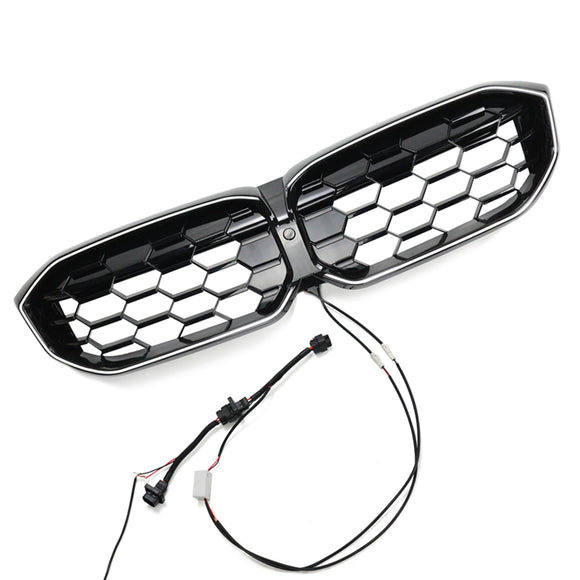 2023-2026 BMW Serie 3 G20 G21 LCI Parrilla de doble línea negra Parachoques delantero Parrilla LED