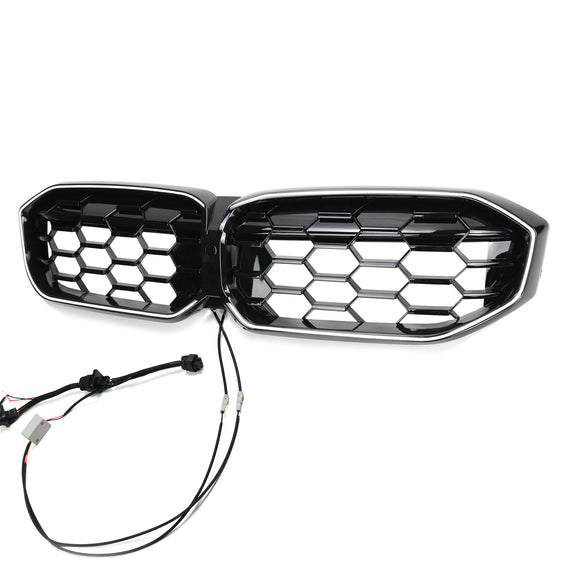 2023-2026 BMW Serie 3 G20 G21 LCI Parrilla de doble línea negra Parachoques delantero Parrilla LED