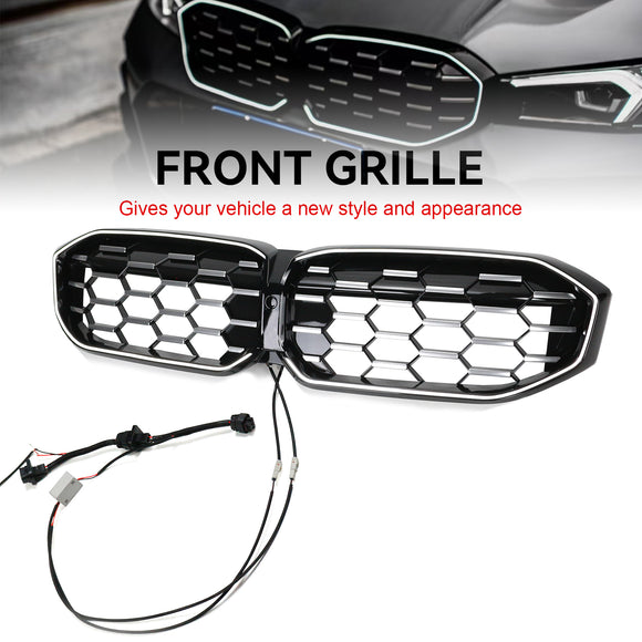 2023-2026 BMW Serie 3 G20 G21 LCI Parrilla de doble línea negra Parachoques delantero Parrilla LED