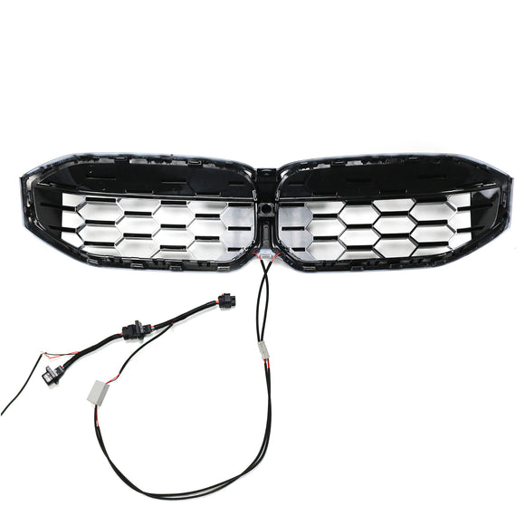 2023-2026 BMW Serie 3 G20 G21 LCI Parrilla de doble línea negra Parachoques delantero Parrilla LED