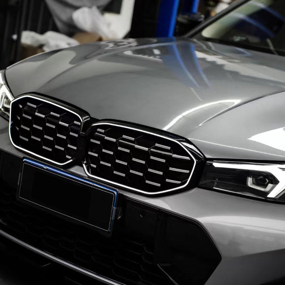2023-2026 BMW Serie 3 G20 G21 LCI Parrilla de doble línea negra Parachoques delantero Parrilla LED
