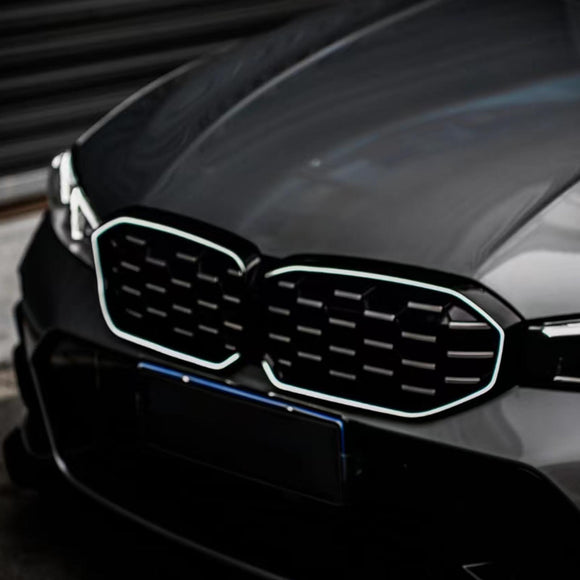 2023-2026 BMW Serie 3 G20 G21 LCI Parrilla de doble línea negra Parachoques delantero Parrilla LED