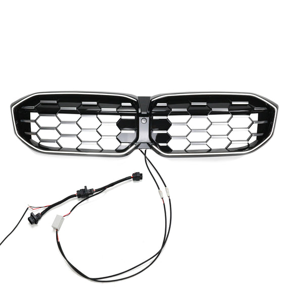 2023-2026 BMW Serie 3 G20 G21 LCI Parrilla de doble línea negra Parachoques delantero Parrilla LED