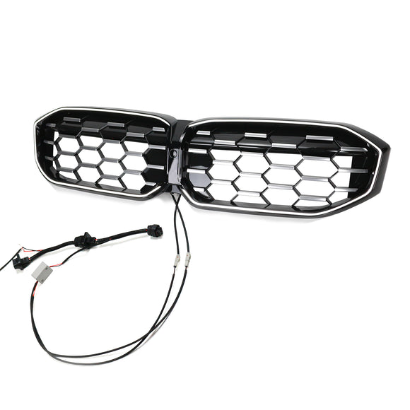 2023-2026 BMW Serie 3 G20 G21 LCI Parrilla de doble línea negra Parachoques delantero Parrilla LED