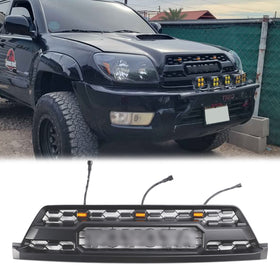 2002-2005 Toyota 4Runner Grille de pare-chocs avant TRD PRO Style Grille noire avec lumières LED