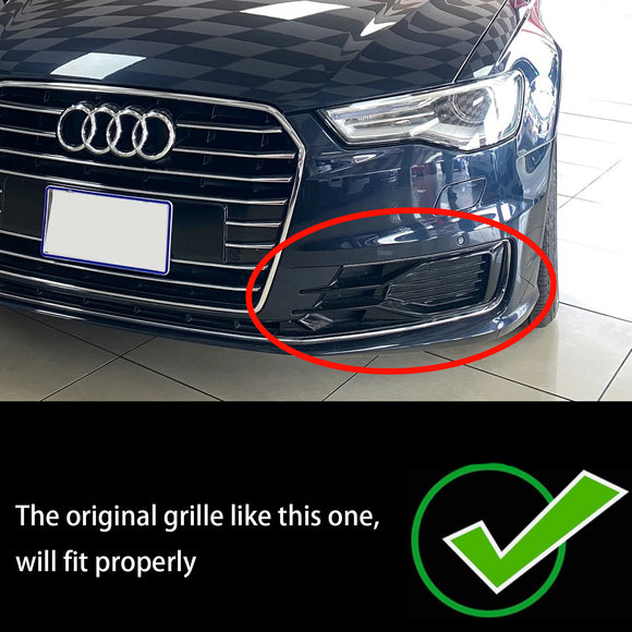 2015-2016 Audi A6 C7 Facelift 2 pièces pare-chocs avant antibrouillard couverture gril calandre inférieure noir 4G0807647T94 4G0807648T94