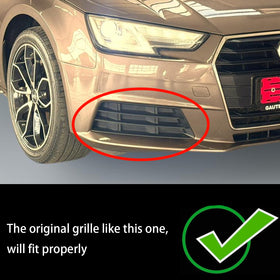 Calandre de phare antibrouillard avant, 2 pièces, grille de pare-chocs inférieure pour AUDI A4 B9 2016 – 2018 - 0