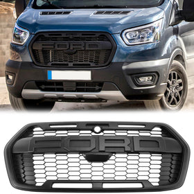 Ford Transit MK8 Trail Raptor Style Kühlergrill 2019–2025 Ersatz für Frontstoßstange, mattschwarzer Grill