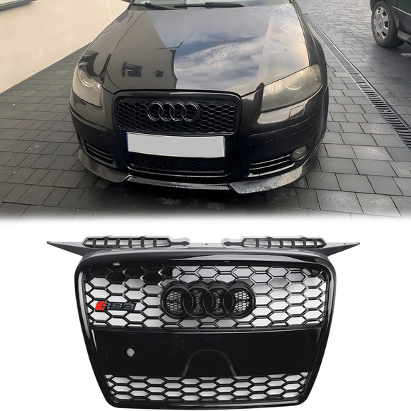 2004-2008 Audi A3/S3 8P RS3 Style Grille en nid d'abeille Noir brillant Grille de pare-chocs avant