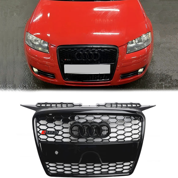 2004-2008 Audi A3/S3 8P RS3 Style Grille en nid d'abeille Noir brillant Grille de pare-chocs avant