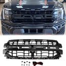 Calandre de Style Raptor pour pare-chocs avant Ford F150 2024 – 2025, Grille de remplacement noire avec lumière LED-3