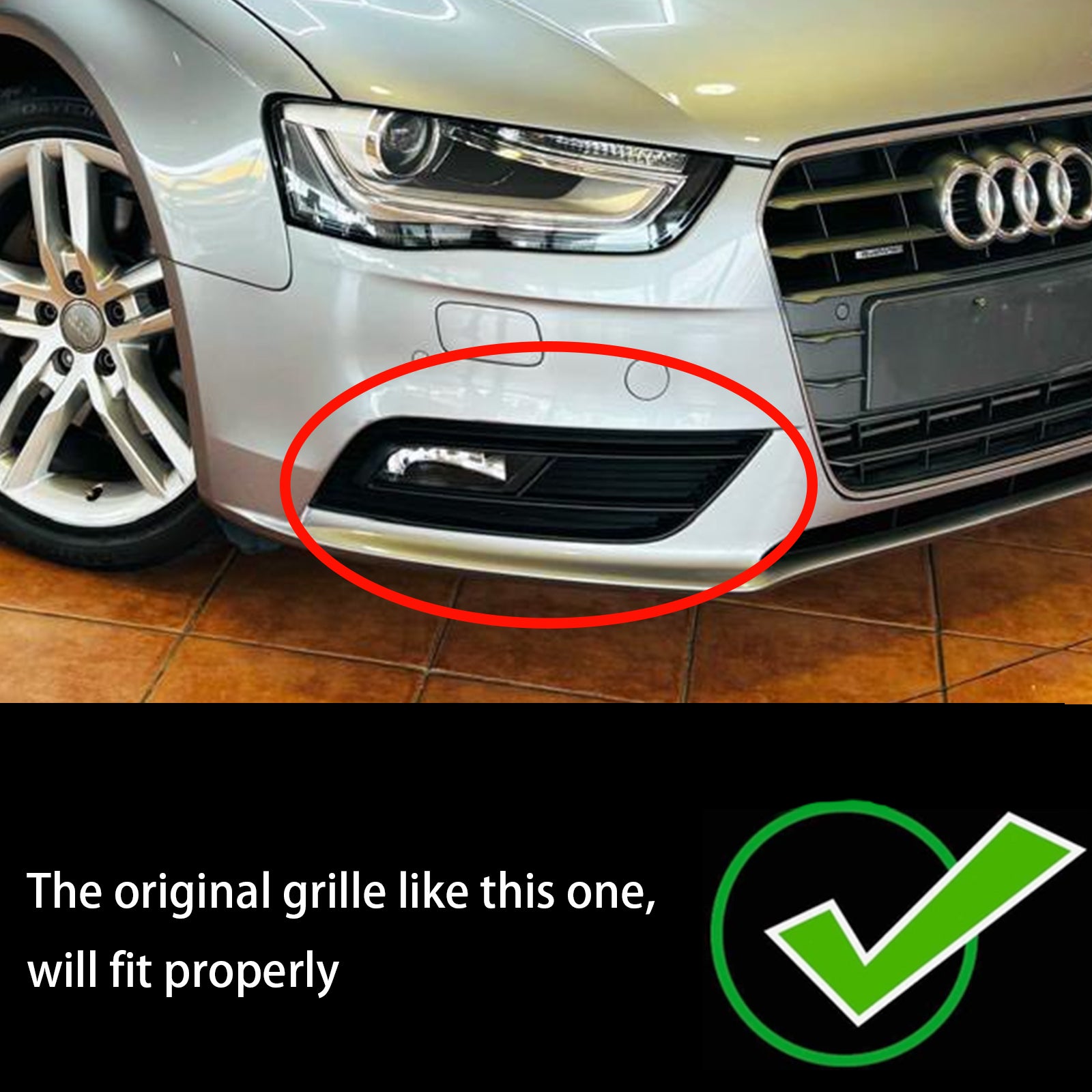 Fog Light Cover Grille Fit Audi A4 B8.5 2013-2016 8K0807681K 8K0807682K - 0