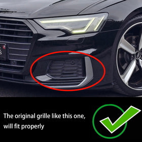 Audi A6 Sline/S6 C8 2018-2023 Grade de luz de nevoeiro Amortecedor dianteiro 2 PCS Grade de cobertura de moldura inferior - 0