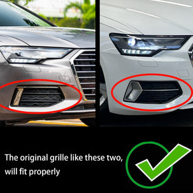 Audi A6 C8 2018-2024 2 PCS grade do para-choque dianteiro grade luz de nevoeiro tampa preta cromada - 0