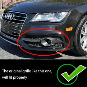 Audi a7 s-line/s7 2012-2015 preto amortecedor dianteiro luz de nevoeiro grade favo de mel inferior grill capa 4g8807681c9b9 4g8807682c9b9 - 0