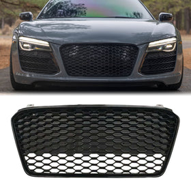 Grille de pare-chocs supérieure de remplacement noire en nid d'abeille pour calandre avant Audi R8 2013-2015