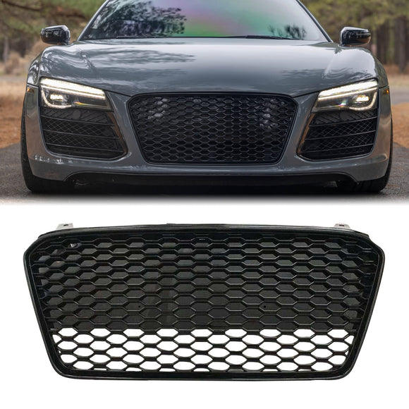 Grille de pare-chocs supérieure de remplacement noire en nid d'abeille pour calandre avant Audi R8 2013-2015