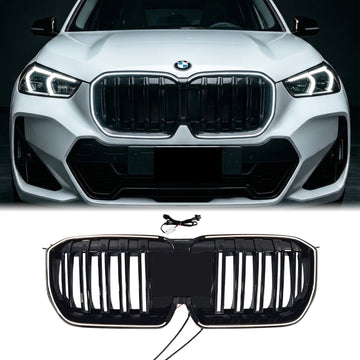 2023-2026 BMW X1 U11 U12 dubbele lamellengrille zwarte voorbumper niergrill met LED-licht