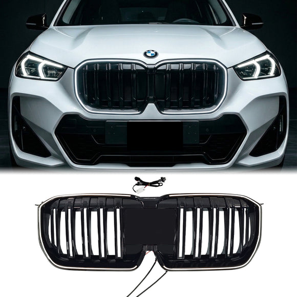 2023-2026 BMW X1 U11 U12 dubbele lamellengrille zwarte voorbumper niergrill met LED-licht