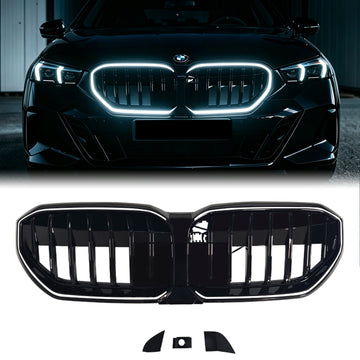 2024-2026 BMW 5-serie I5 G60 G61 enkele lamellengrill voorbumper vervangende grille met LED